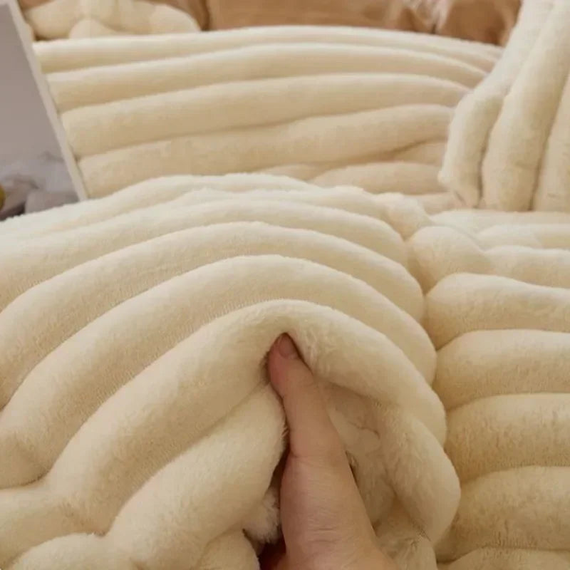 Plush Duvet Cover Set | Double-sided Velvet(includes duvet cover + pillowcases 3pcs)