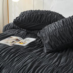 Ruched Luxury Boho Duvet Cover Set (includes Duvet cover + pillowcases 2-3pcs)