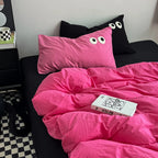 Color Block Duvet Cover Set (includes duvet cover + sheet + pillowcases 4Pcs)