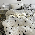 Polka Dot Duvet Cover Set (includes duvet cover + bedsheet + pillowcases 4Pcs)