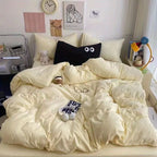 Color Block Duvet Cover Set (includes duvet cover + sheet + pillowcases 4Pcs)