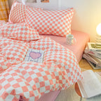 Nordic Style Checkerboard Duvet Cover Set (includes duvet cover + sheet + pillowcases 4Pcs)