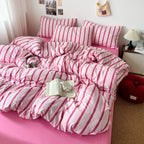 Thin Striped Duvet Cover Set (includes duvet cover + pillowcases 3pcs)