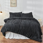 Ruched Luxury Boho Duvet Cover Set (includes Duvet cover + pillowcases 2-3pcs)