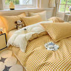 Gingham Duvet Cover Set (includes duvet cover + pillowcases 3pcs)