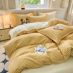 Gingham Duvet Cover Set (includes duvet cover + pillowcases 3pcs)