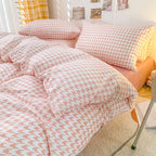 Nordic Style Checkerboard Duvet Cover Set (includes duvet cover + sheet + pillowcases 4Pcs)