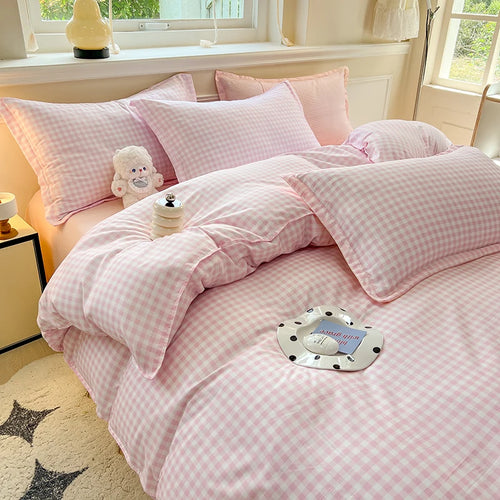 Gingham Duvet Cover Set (includes duvet cover + pillowcases 3pcs)