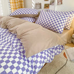 Nordic Style Checkerboard Duvet Cover Set (includes duvet cover + sheet + pillowcases 4Pcs)