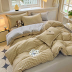 Gingham Duvet Cover Set (includes duvet cover + pillowcases 3pcs)