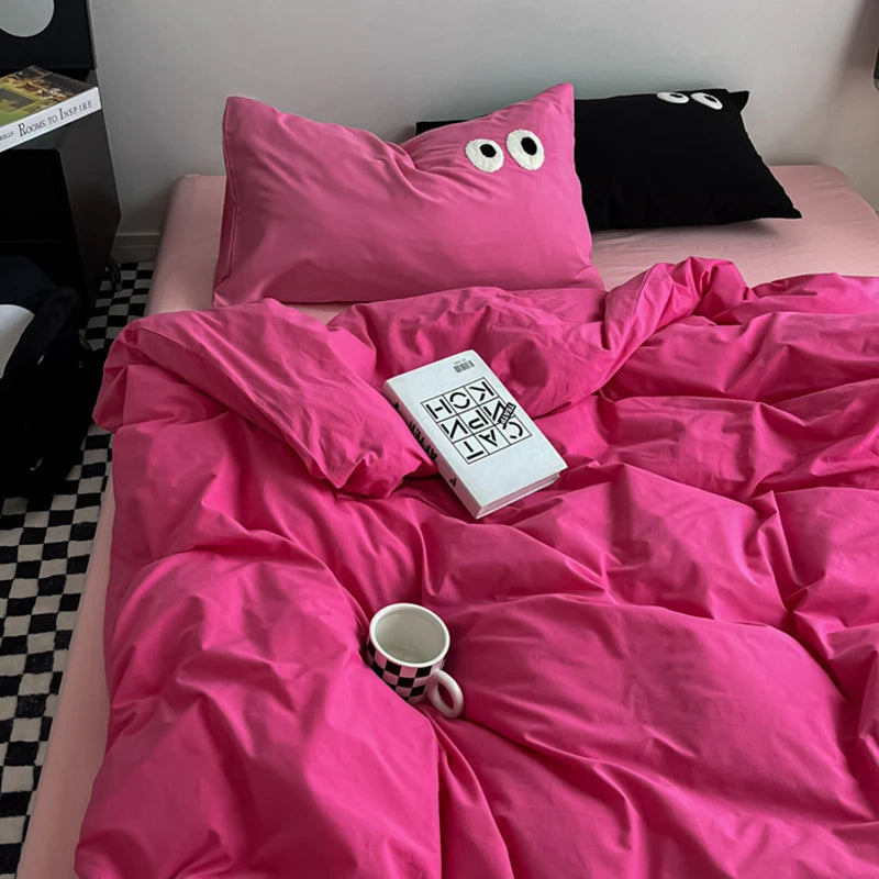 Color Block Duvet Cover Set (includes duvet cover + sheet + pillowcases 4Pcs)