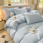 Gingham Duvet Cover Set (includes duvet cover + pillowcases 3pcs)