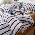 Thin Striped Duvet Cover Set (includes duvet cover + pillowcases 3pcs)