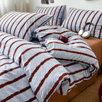 Thin Striped Duvet Cover Set (includes duvet cover + pillowcases 3pcs)