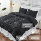 Ruched Luxury Boho Duvet Cover Set (includes Duvet cover + pillowcases 2-3pcs)