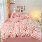 Nordic Style Checkerboard Duvet Cover Set (includes duvet cover + sheet + pillowcases 4Pcs)