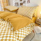 Nordic Style Checkerboard Duvet Cover Set (includes duvet cover + sheet + pillowcases 4Pcs)