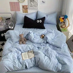 Color Block Duvet Cover Set (includes duvet cover + sheet + pillowcases 4Pcs)