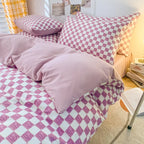 Nordic Style Checkerboard Duvet Cover Set (includes duvet cover + sheet + pillowcases 4Pcs)