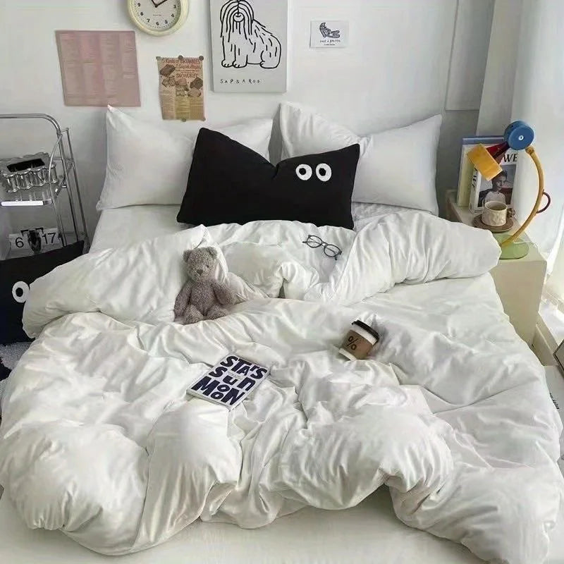 Color Block Duvet Cover Set (includes duvet cover + sheet + pillowcases 4Pcs)